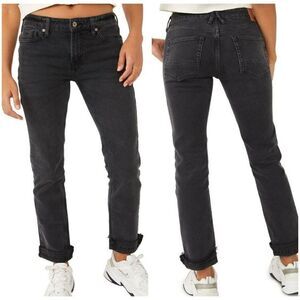 🆕️ Free People Women's - 32 - Cuffed Slim Boyfriend Jeans - Faded Black